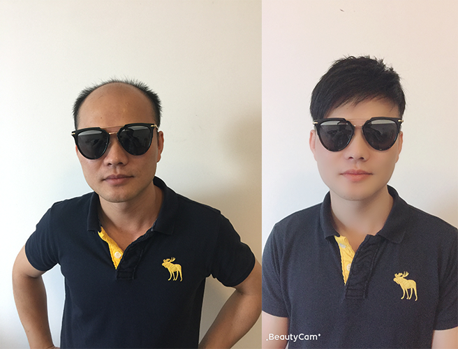 像真发一样的假发佩戴效果