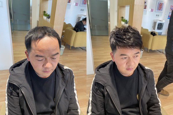 极客侠定制假发佩戴效果