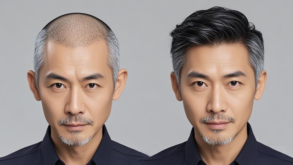 假发佩戴效果