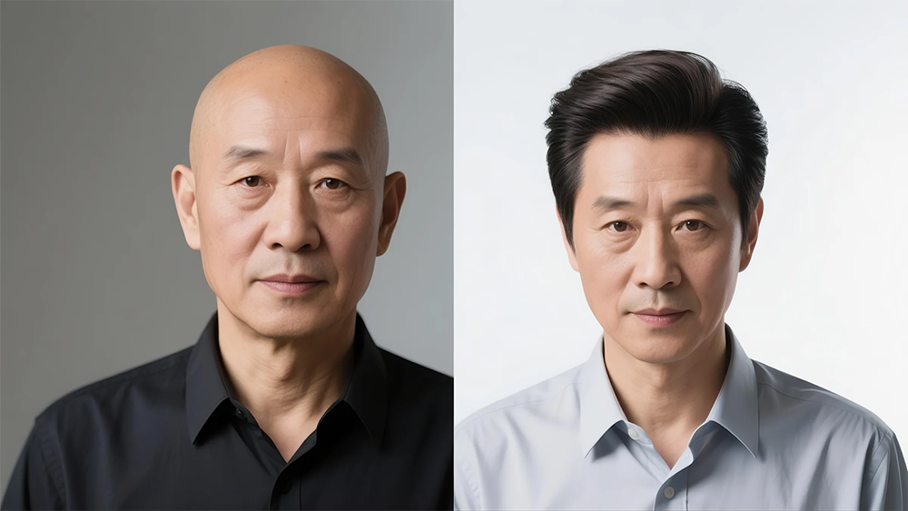 男士真人发手工定制假发