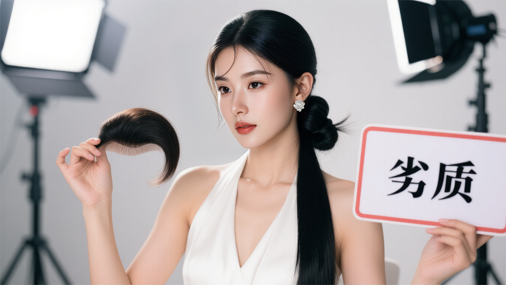 直播间均码劣质假发