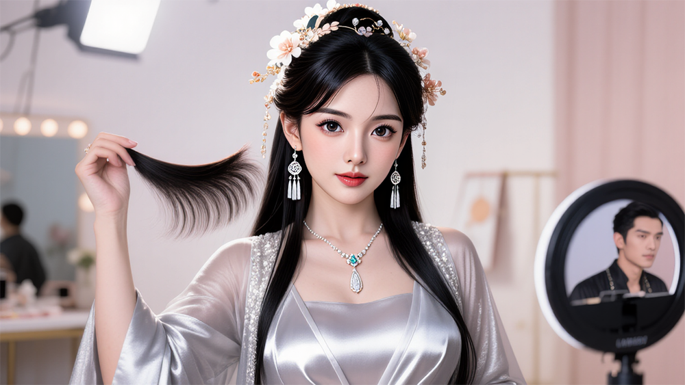 直播间劣质假发片
