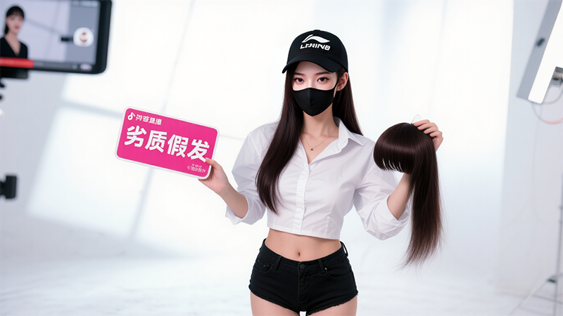 直播间劣质假发