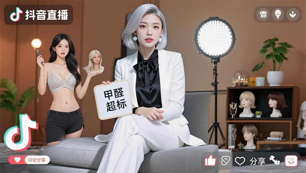 ?癌症患者慎买！直播间热销假发被曝用劣质发丝，网底甲醛超标