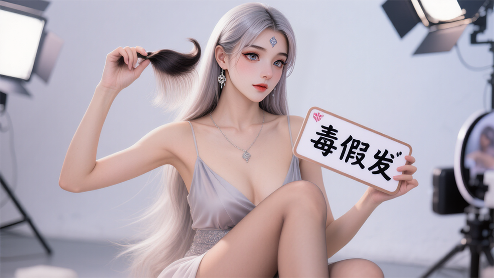直播间劣质假发