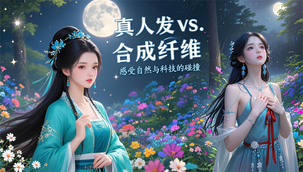 材质:真人发 vs. 合成纤维