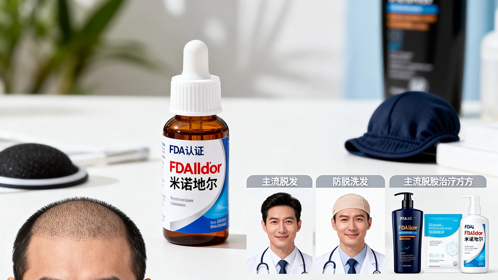 配图 1:FDA 认证脱发治疗药物与主流方案实拍图 | 尺寸 16:9