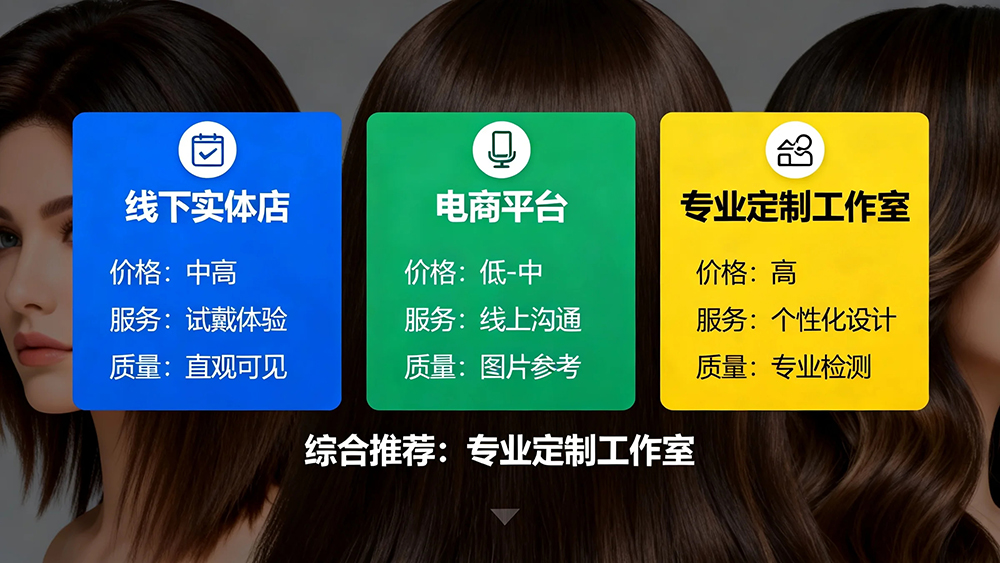 定制假发渠道对比图示
