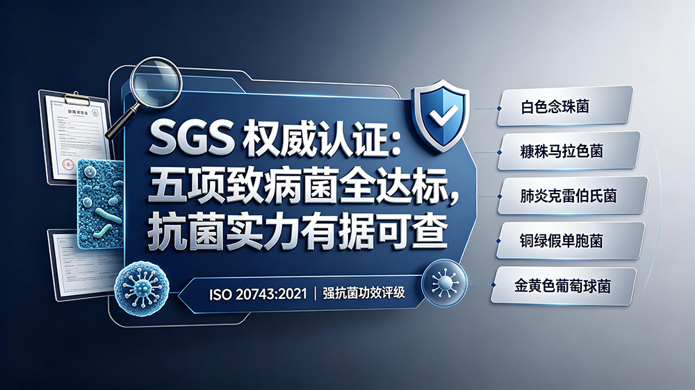 SGS 权威认证:五项致病菌全达标,抗菌实力有据可查