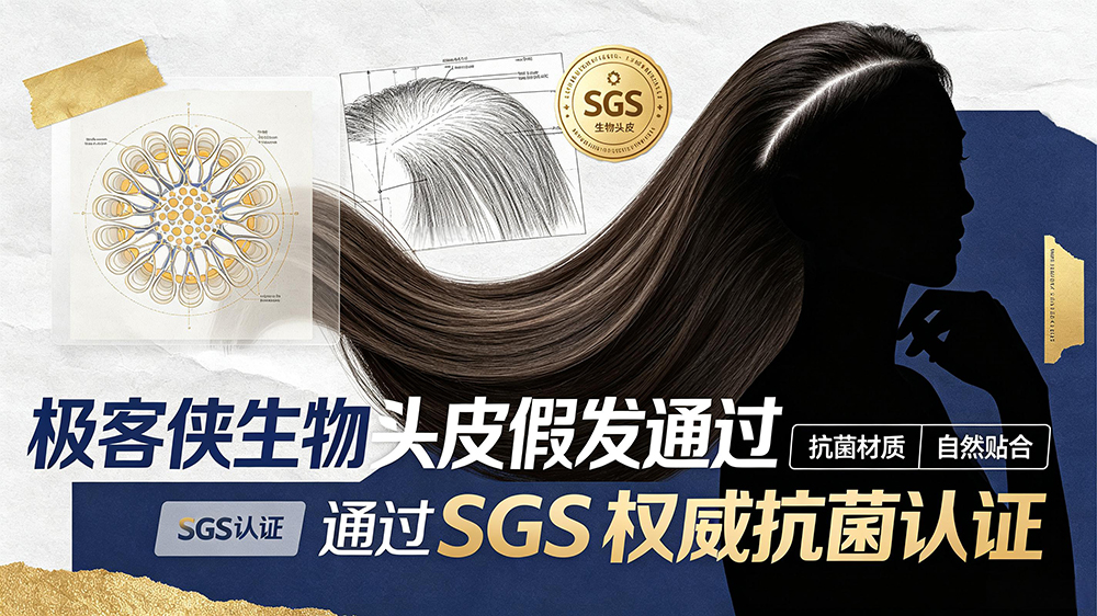 行业标杆:极客侠生物头皮假发通过 SGS 权威抗菌认证
