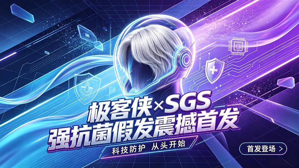 ?脱发救星！极客侠×SGS强抗菌假发震撼首发，终结“秃”然焦虑，发际线高、头发稀少人群迎来“头皮第二春”?‍♂️✨