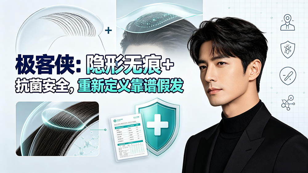 极客侠 × 极客补发:隐形无痕 + 抗菌安全,重新定义“靠谱假发”