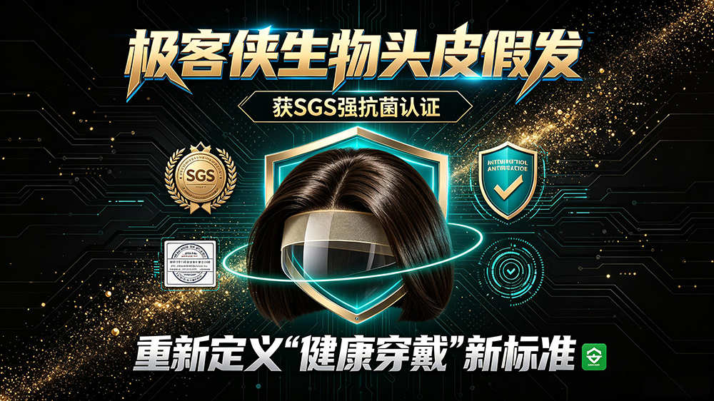 极客侠生物头皮假发获SGS强抗菌认证，重新定义”健康穿戴”新标准