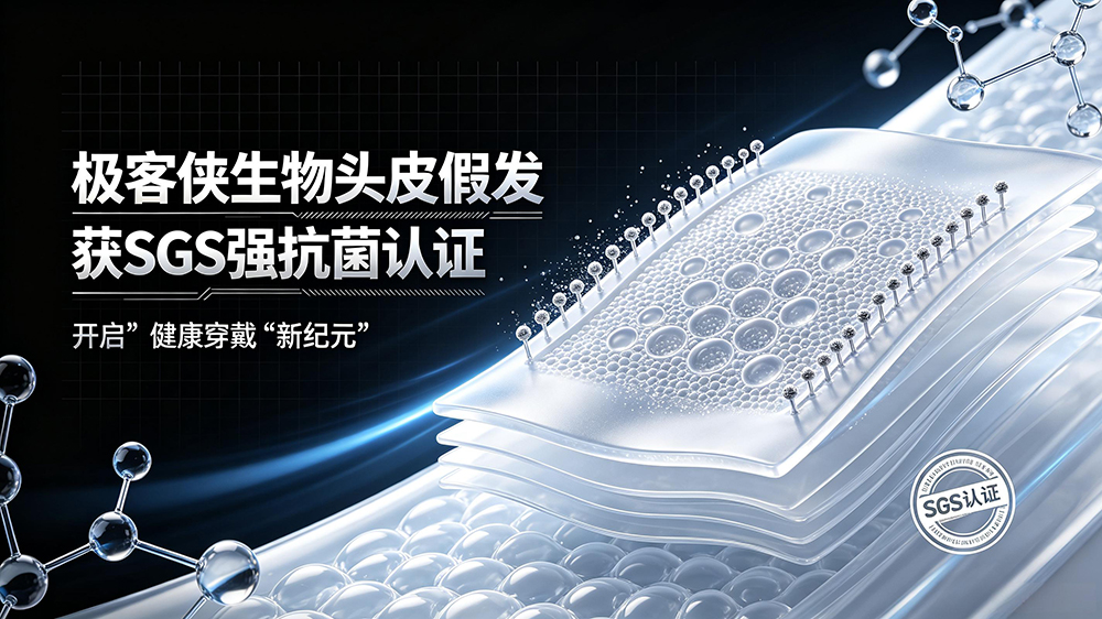 极客侠生物头皮假发获SGS强抗菌认证，开启”健康穿戴”新纪元