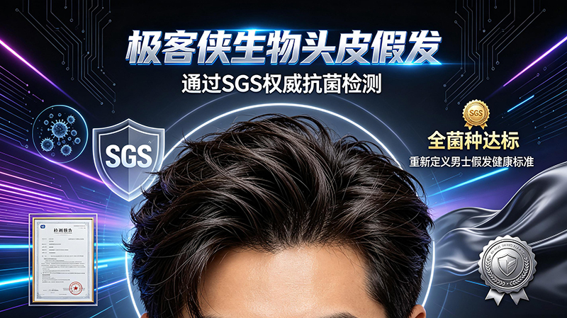 📢 行业里程碑！极客侠生物头皮假发通过SGS权威抗菌检测，全菌种达标重新定义男士假发健康标准