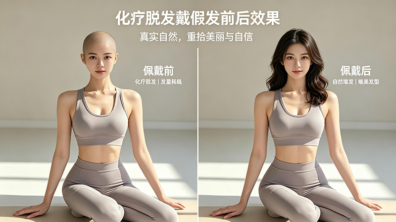 化疗脱发佩戴极客侠假发前后效果对比