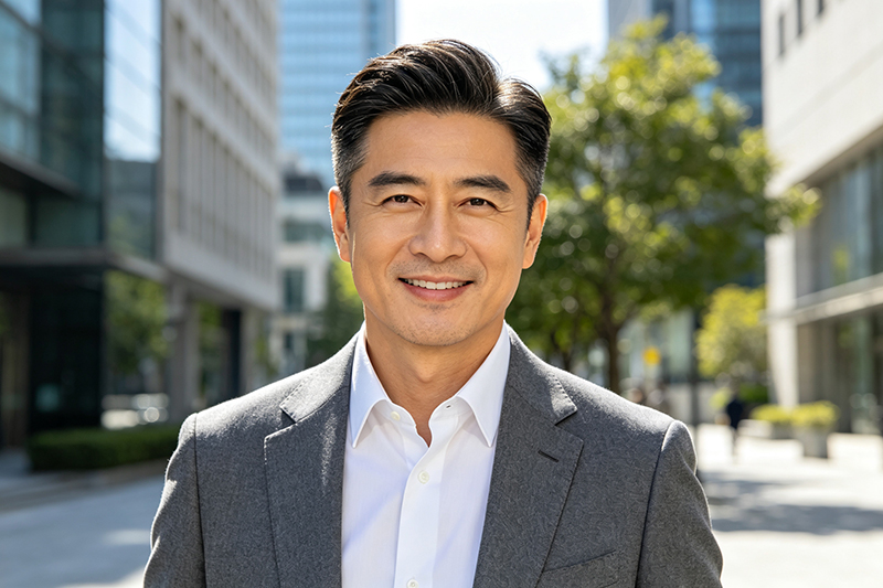 定制补发后的效果展示:发型自然贴合,形象焕然一新,自信由内而外